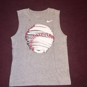 Nike Little Boys Gray tank top w baseball graphic